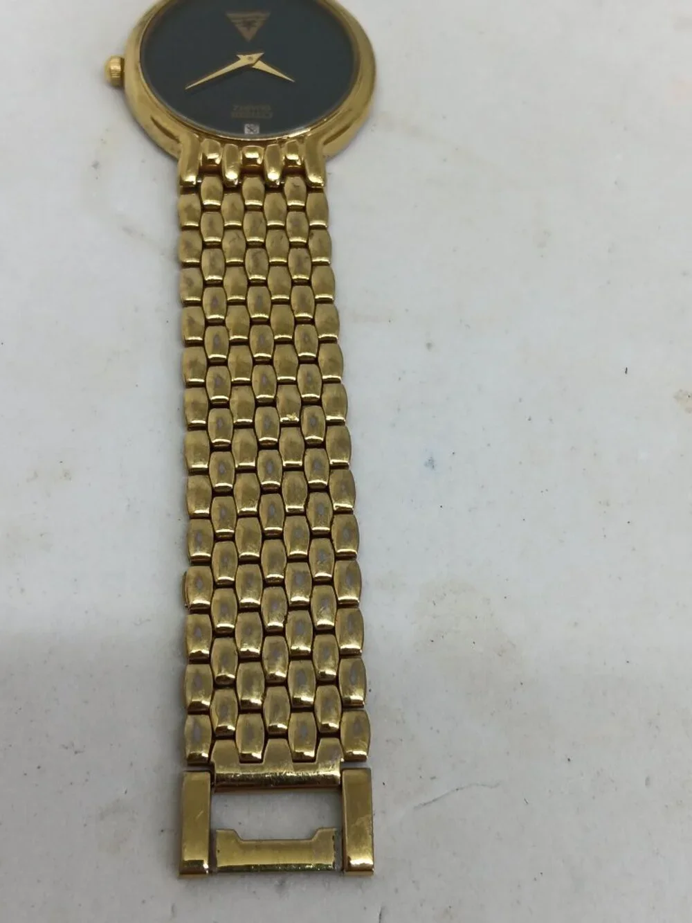 VINTAGE 1993 Citizen 1020-S54562 Men's 32mm Black Dial Gold Tone CSC Logo Watch